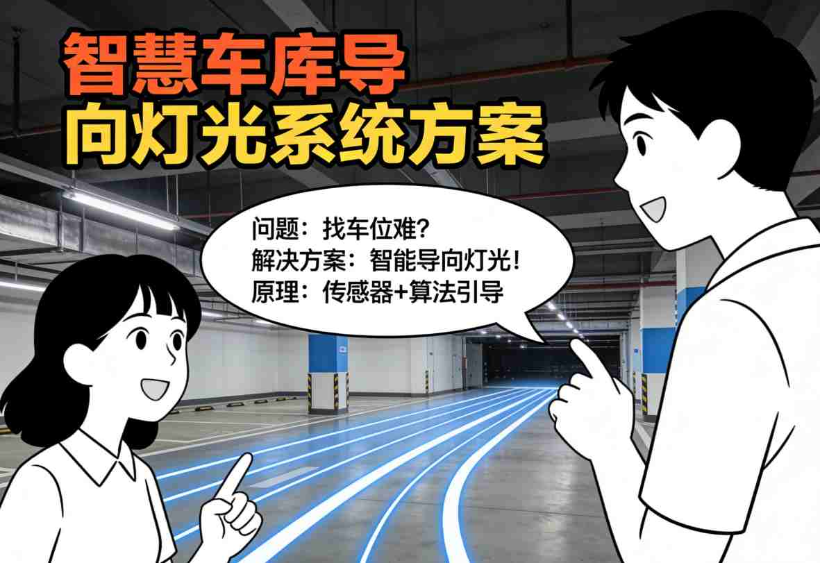 智慧车库导向性线条灯光系统整体效果展示