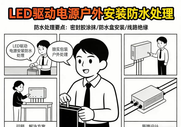 LED驱动电源户外安装防水处理示例图1：电源外壳密封展示