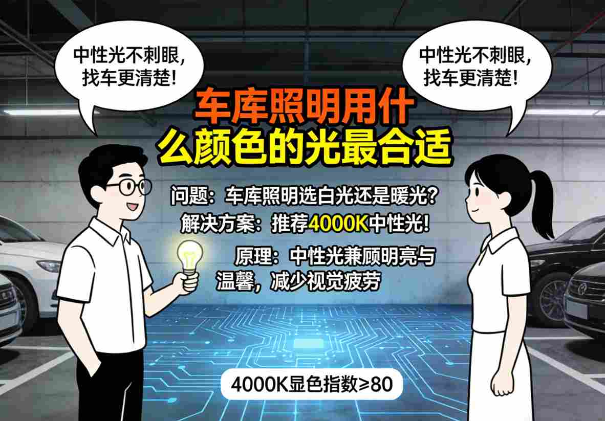 智能调色温车库照明系统 可随意切换暖光、中性光、冷光