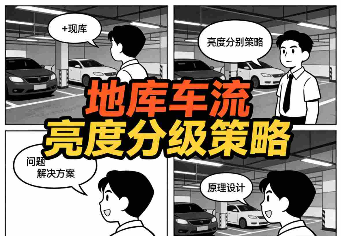 地库车流亮度分级策略问题示意图