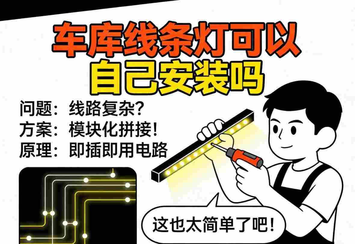 DIY安装车库线条灯常见问题示意图