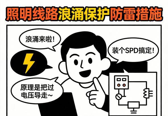 照明线路三级浪涌保护系统结构图 防雷器工作原理