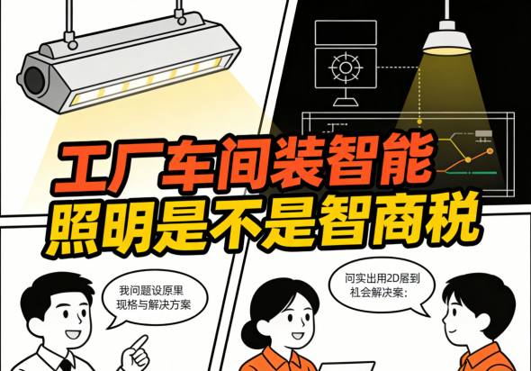 工厂车间智能照明系统自动感应调光工作实景