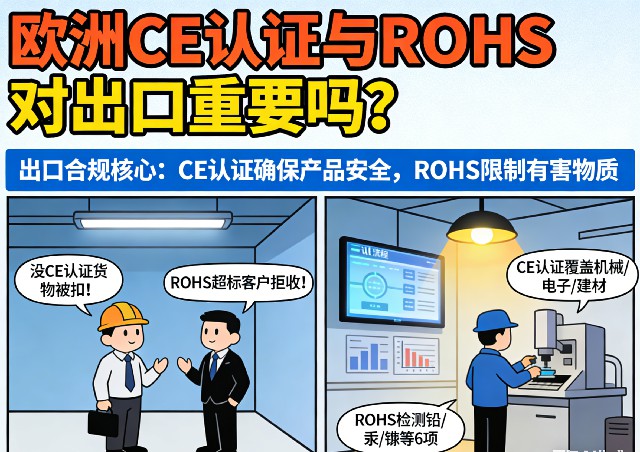 产品出口欧洲CE与ROHS合规流程与关键节点示意图