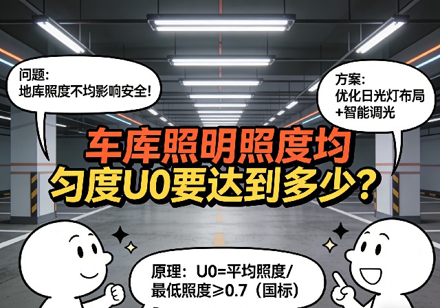 车库照明照度均匀度实测效果对比
