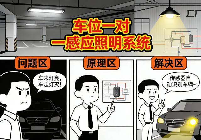 车位一对一感应照明效果对比图