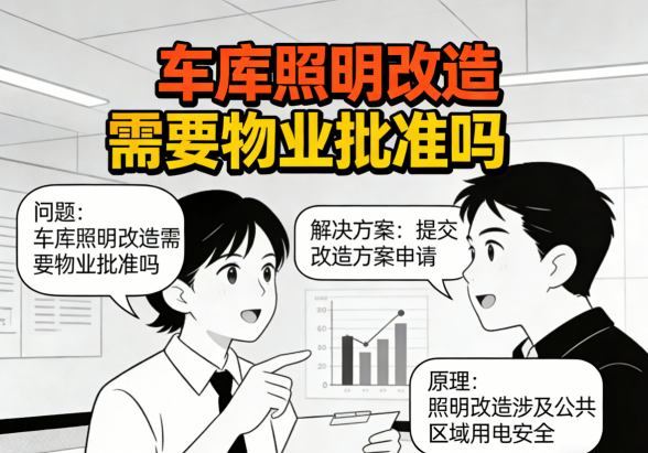车库昏暗照明环境实拍图 灯光改造前效果