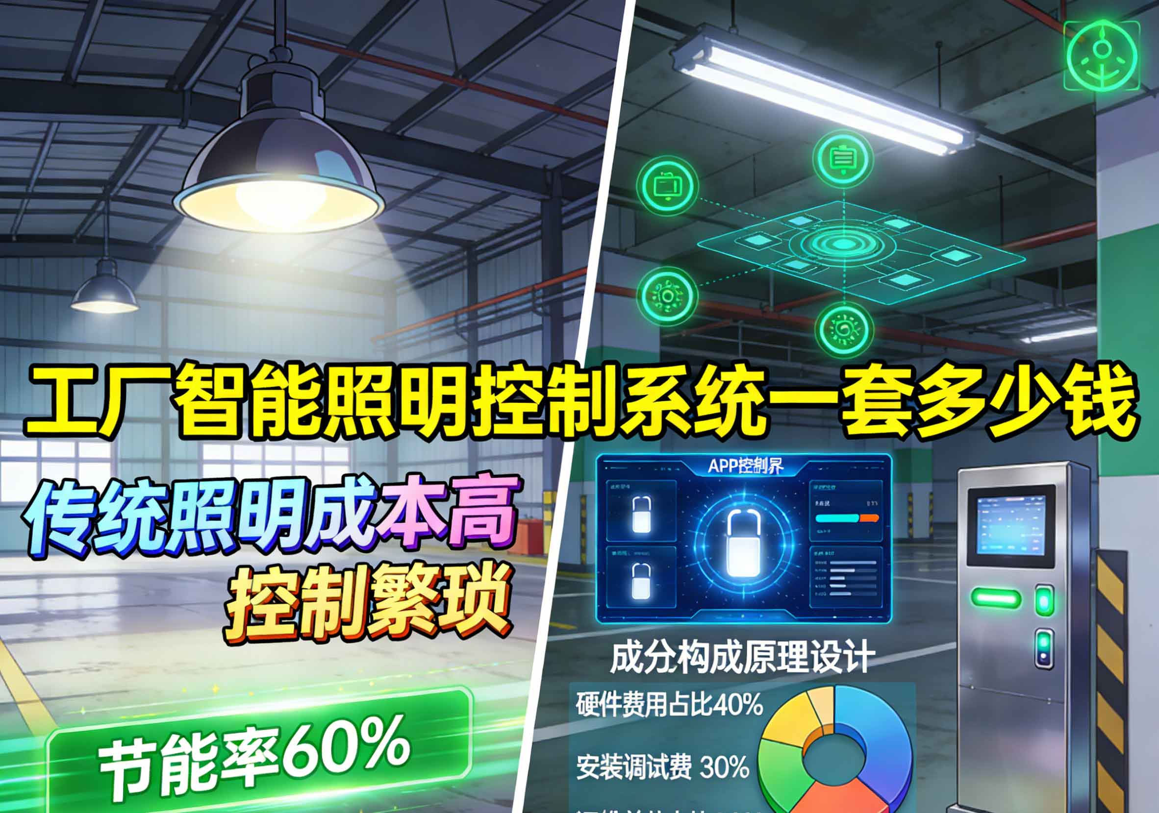 工厂智能照明控制系统主控制面板展示