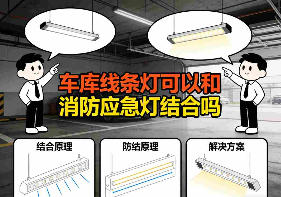 集成应急功能的LED线条灯产品展示 二合一照明解决方案