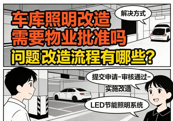 专业团队进行车库照明安装施工 安全合规改造