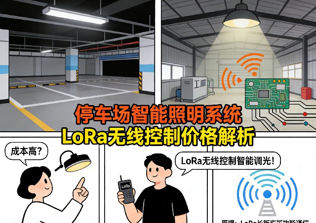 停车场智能照明系统LoRa无线控制系统架构图