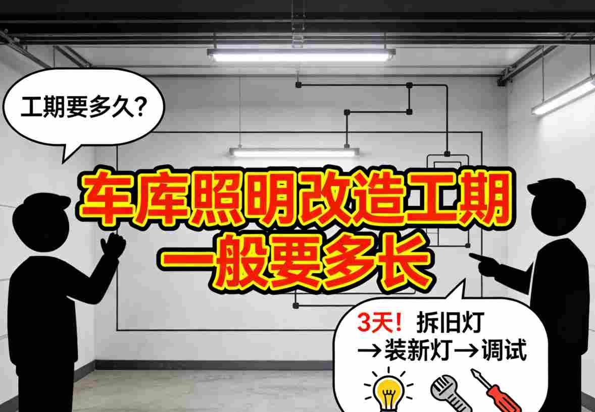 现代化车库照明完工实景图 明亮整洁的车库环境