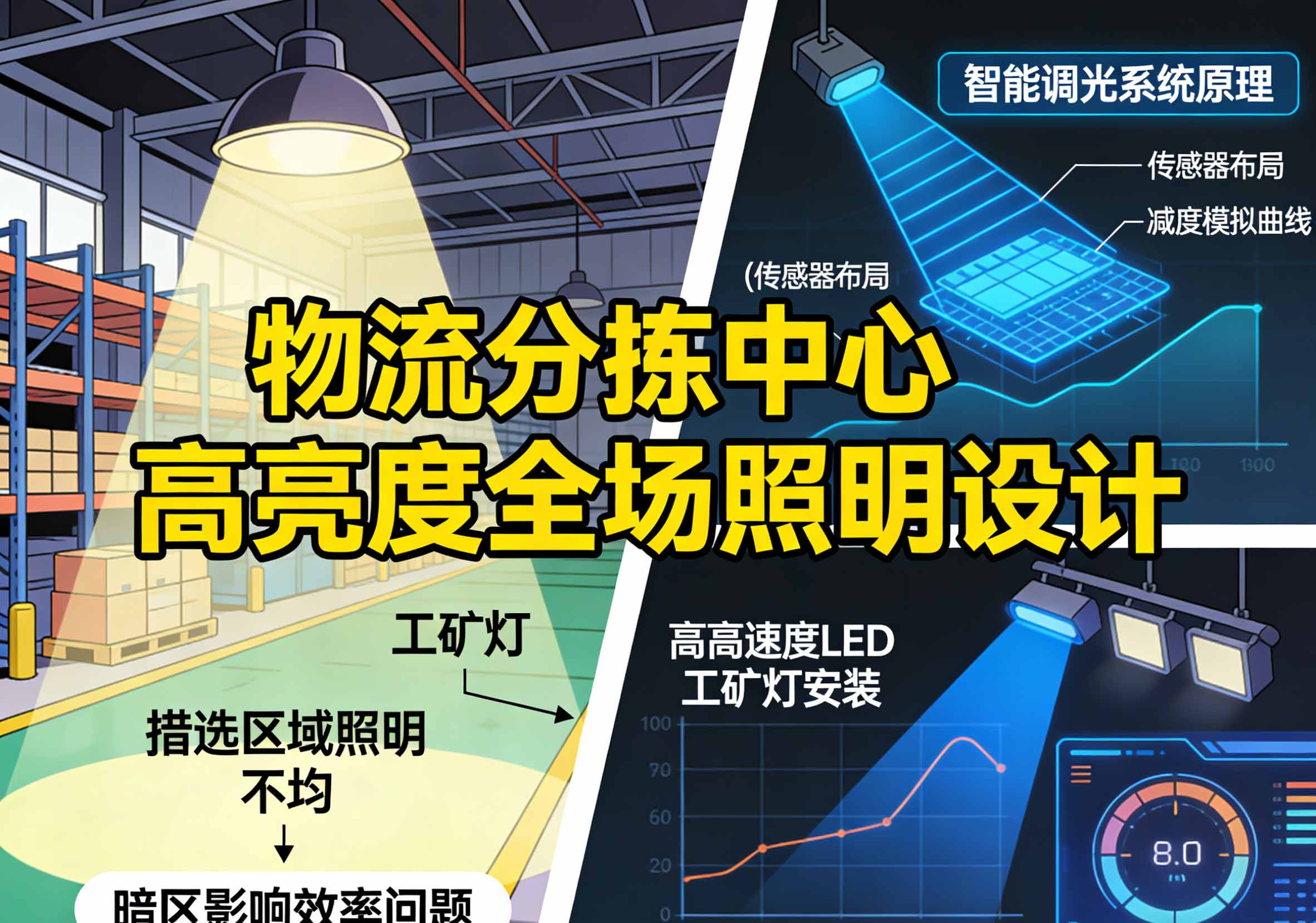 物流分拣中心传送带照明设计细节