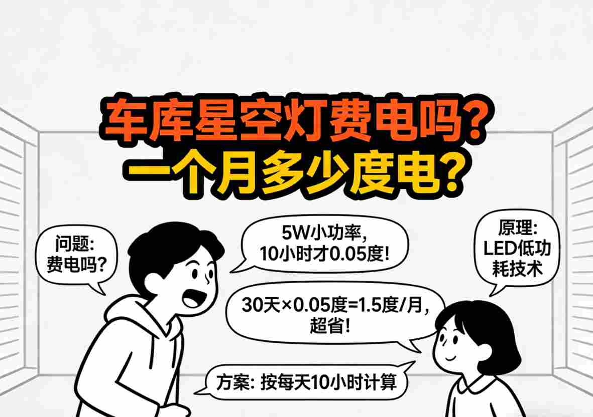 智能控制的车库星空灯 可通过手机APP调节亮度和模式