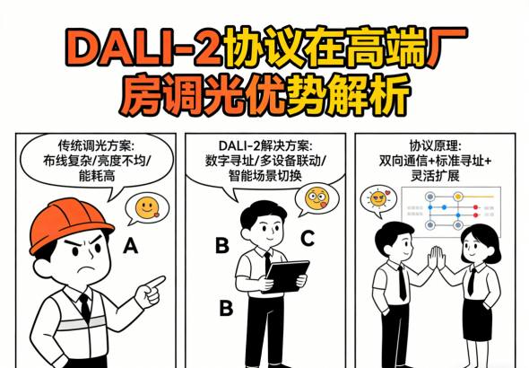 DALI-2协议厂房精细调光效果展示
