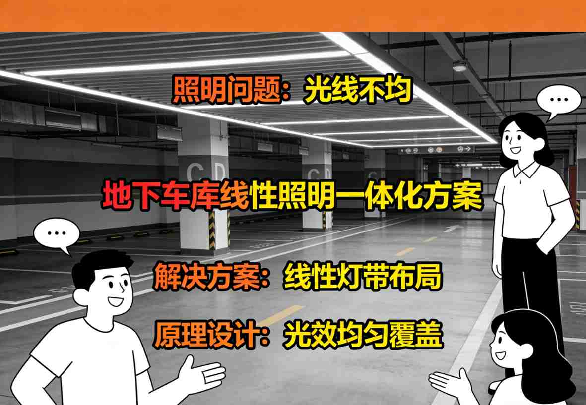 地下车库线性照明一体化方案整体效果