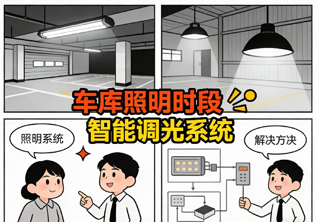 车库照明按时段自动调光效果对比图