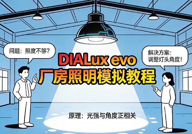 DIALux evo厂房照明模拟软件界面与效果图