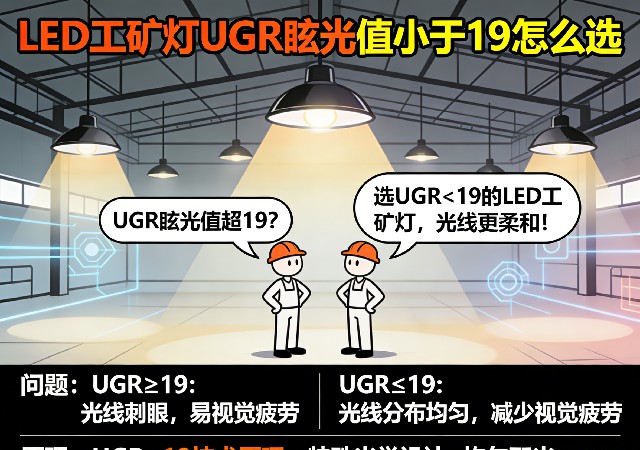 符合UGR<19标准的LED工矿灯产品细节与光效展示