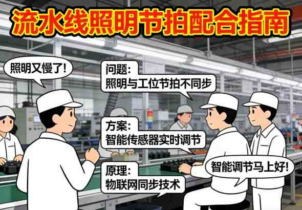 流水线照明浪费现象示意图 节拍工位配合