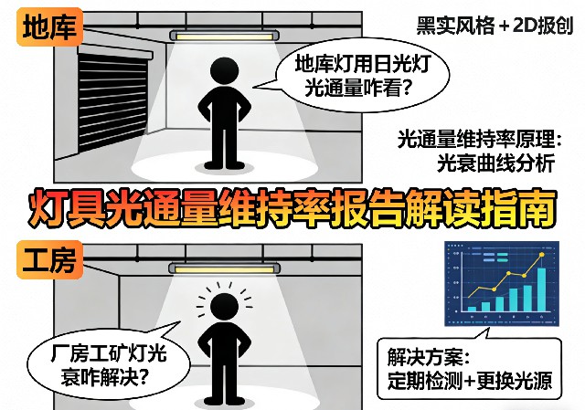 不同品质灯具光通量维持率曲线对比分析图