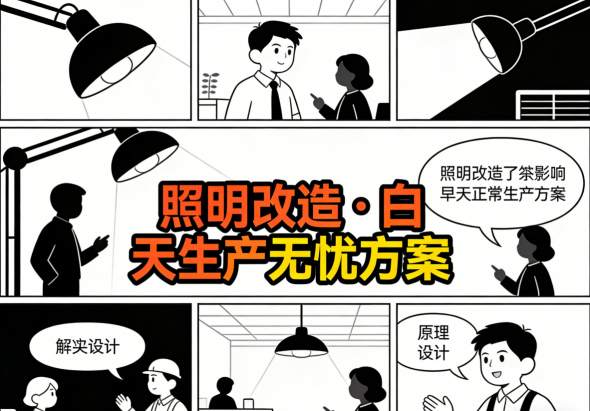 照明改造后明亮整洁的生产车间效果