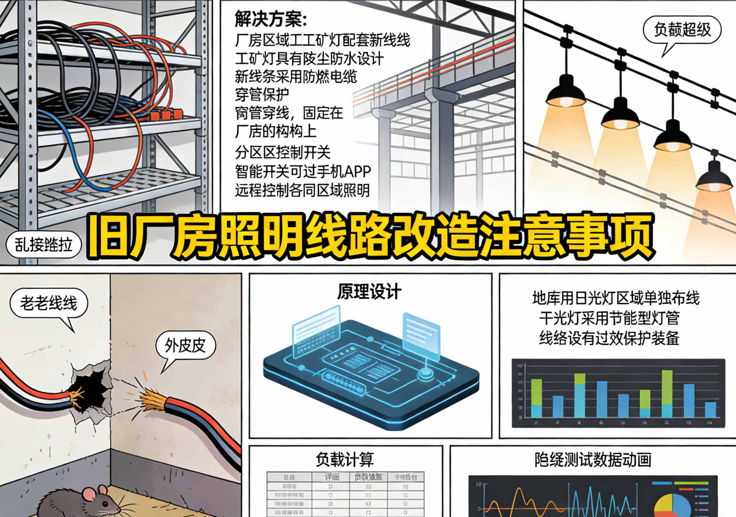 旧厂房照明线路改造施工