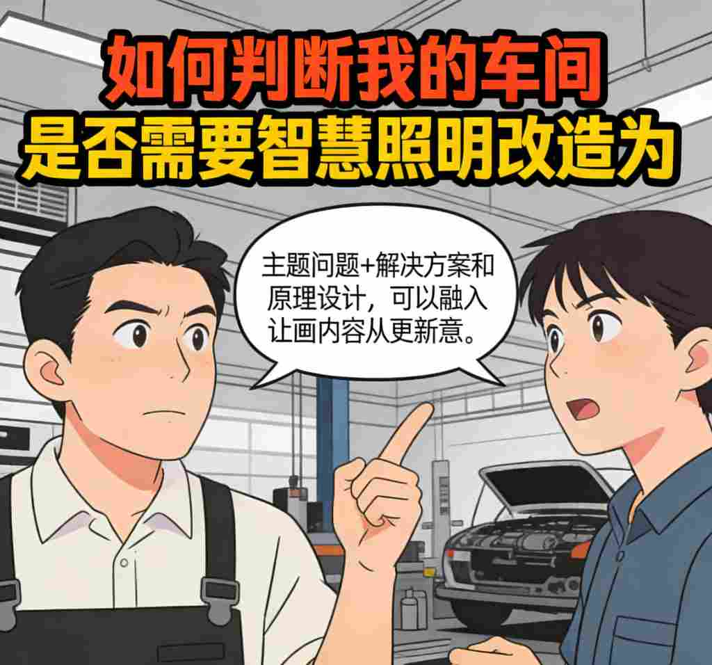 传统车间照明场景-存在光线不均与浪费问题