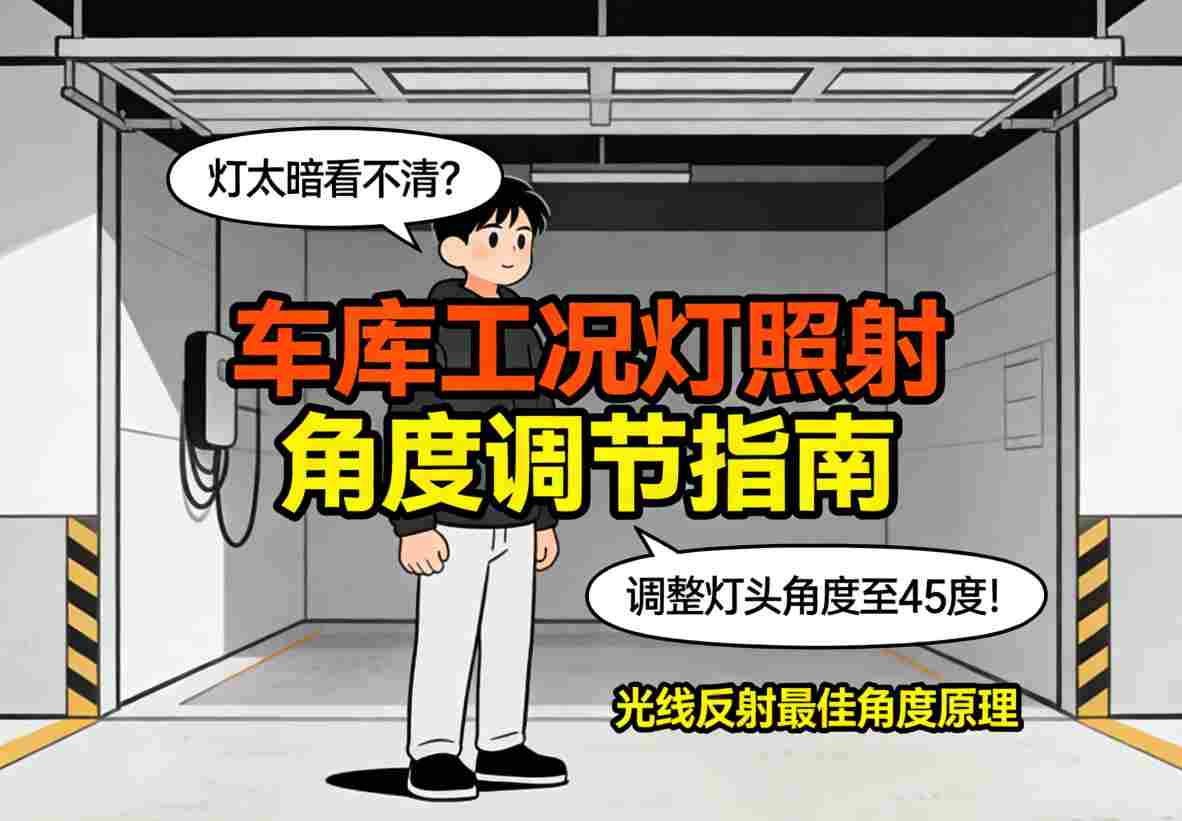 调整车库工况灯角度的实际操作 使用工具松动螺丝调节