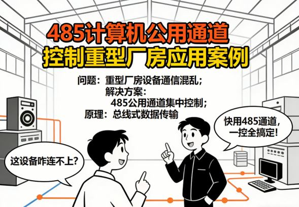 重型厂房内部复杂电磁环境与远距离照明控制示意图