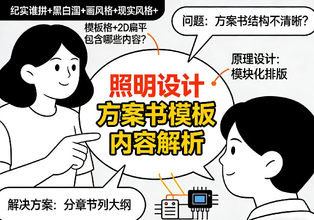 专业照明设计方案书模板封面与目录示例