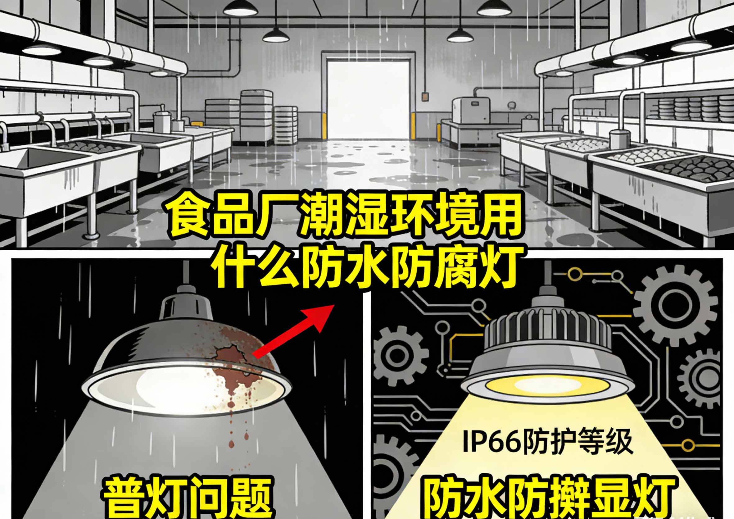食品厂潮湿环境用什么防水防腐灯