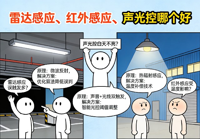 雷达感应红外感应声光控智能灯具应用实景效果图