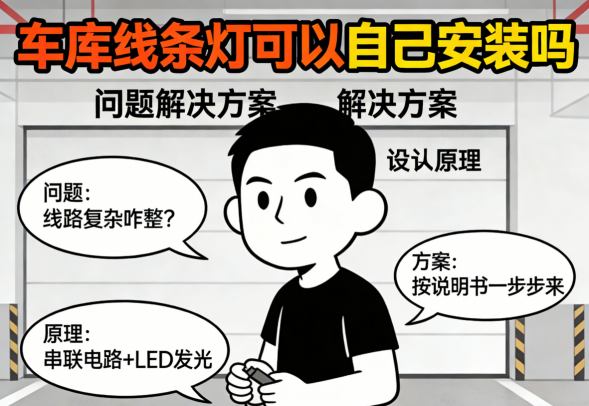 线条灯安装固定与接线示意图
