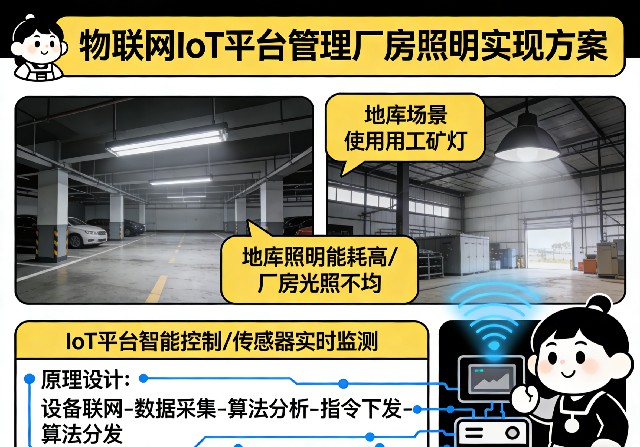 物联网IoT平台管理厂房照明场景示意图