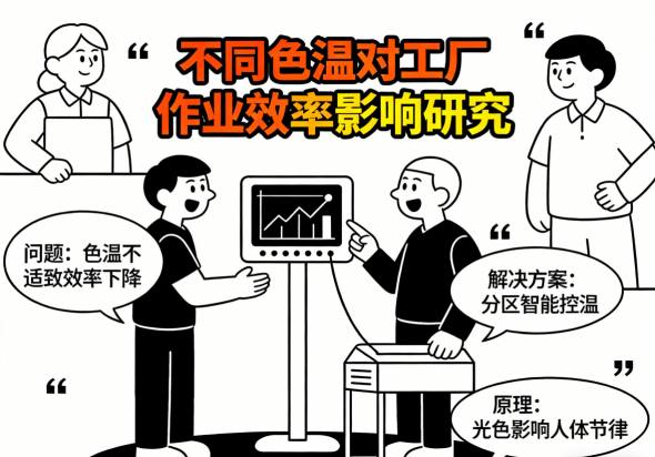 不同色温环境下工人专注度与错误率对比图表