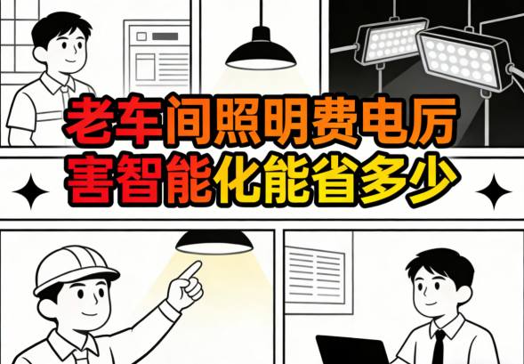 老车间传统金卤灯高压钠灯24小时常开耗电场景