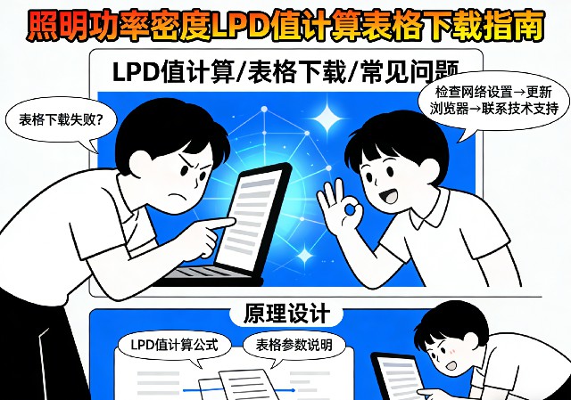 照明功率密度LPD值计算表格模板截图与示例