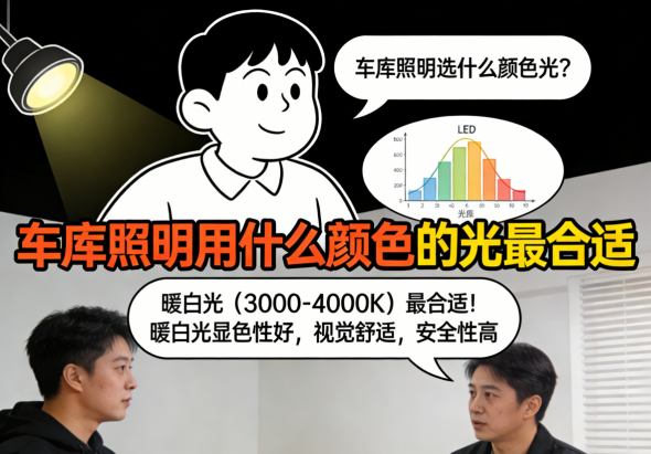 完美色温搭配的车库照明实景 明亮舒适安全实用