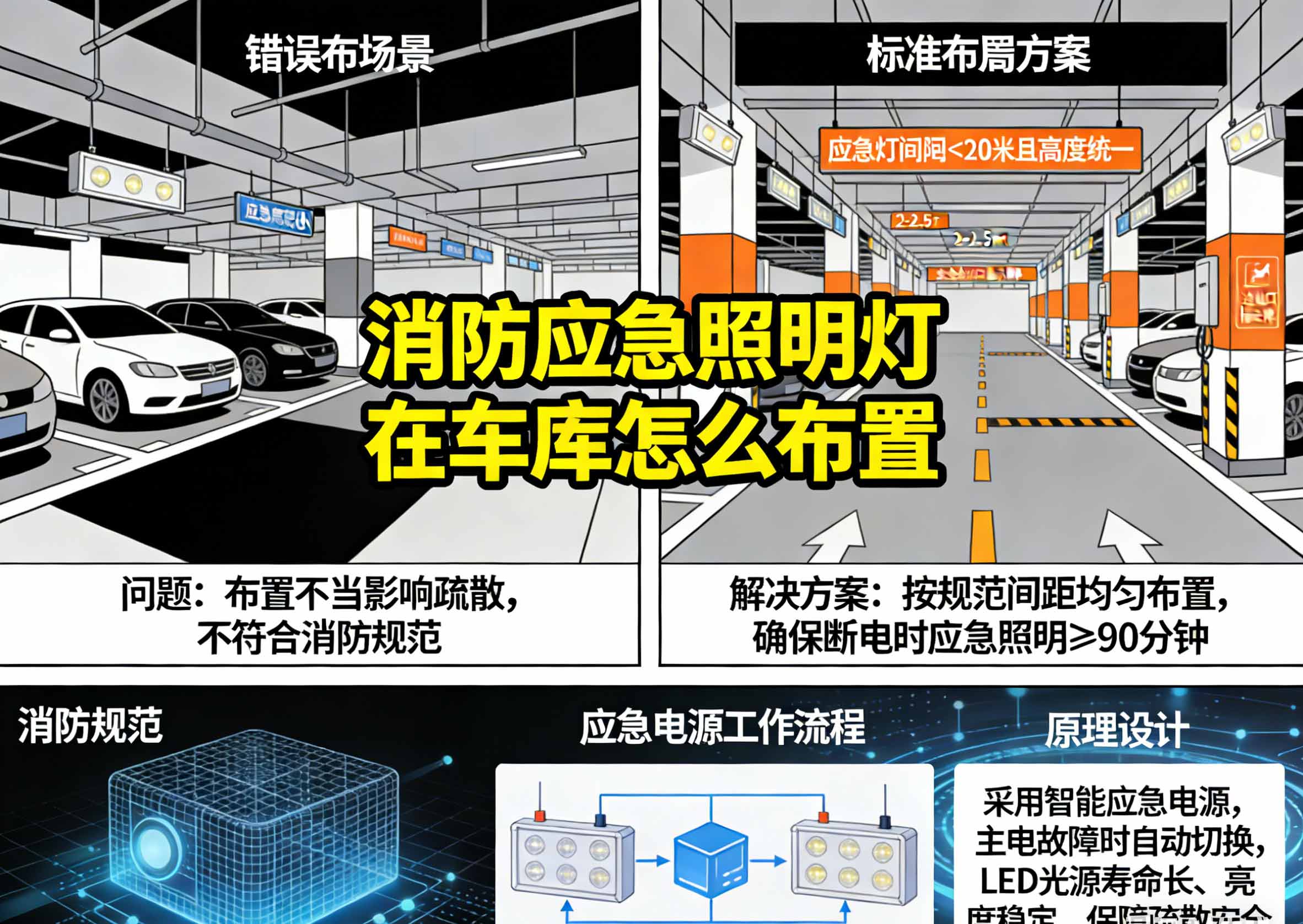 消防应急照明灯在车库怎么布置(11)