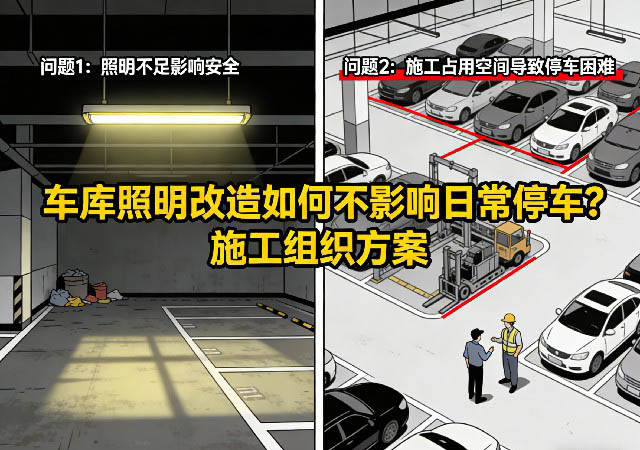 车库照明改造后明亮整洁的环境