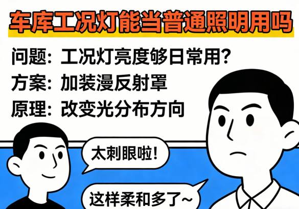 车库工况灯与普通照明对比示意图