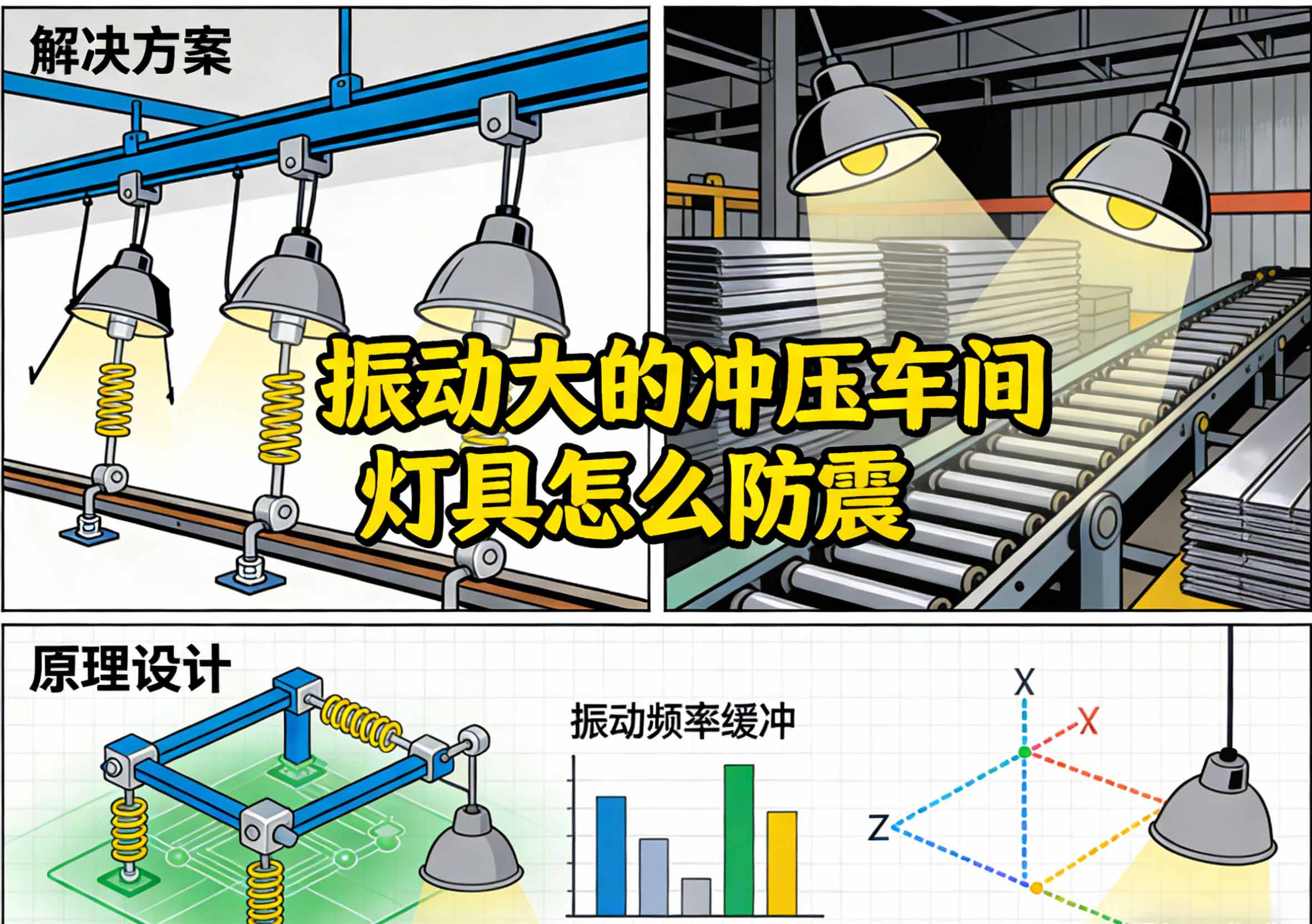 冲压车间防震灯具安装效果