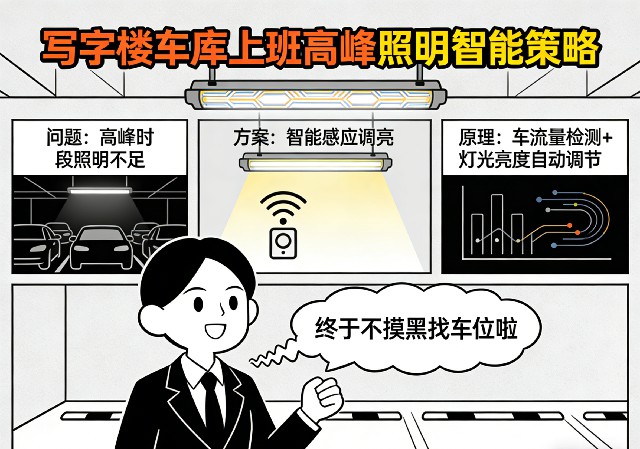 写字楼智能车库照明系统架构图 物联网控制方案
