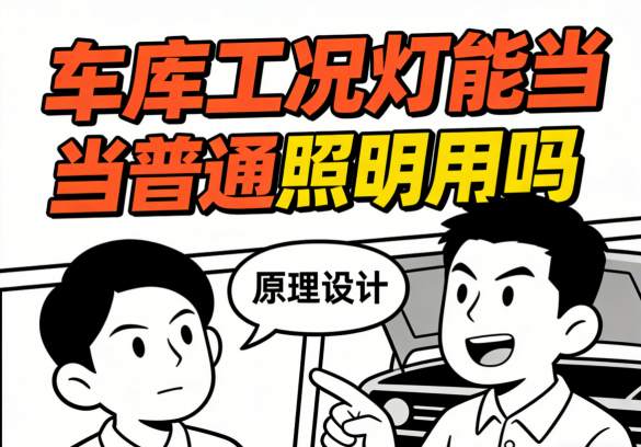 工况灯散热不良与光线刺眼问题示意图