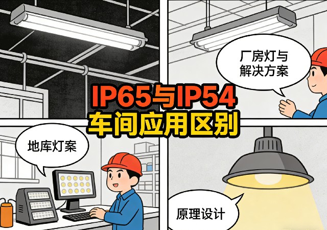 IP65和IP54防护等级在车间环境应用对比示意图