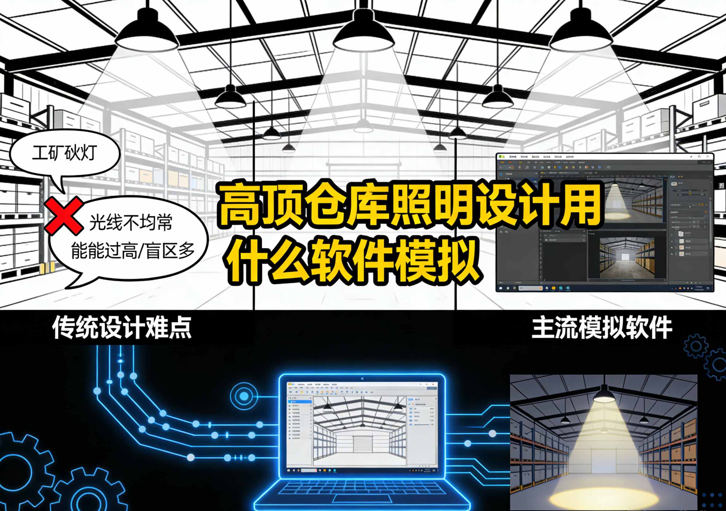 高顶仓库照明设计用什么软件模拟(4)