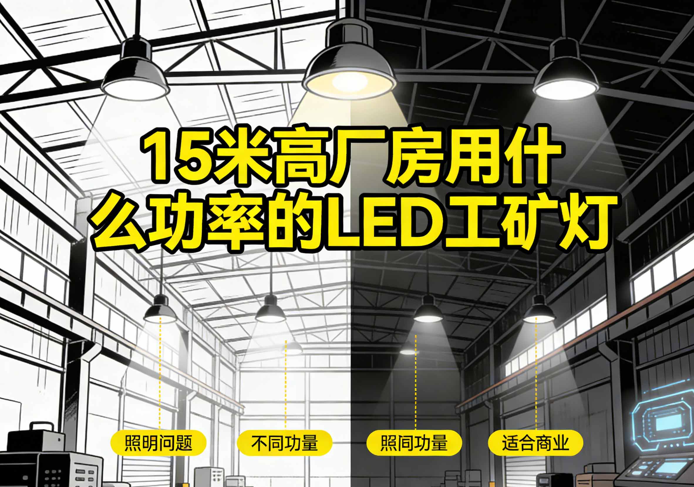 15米高厂房用什么功率的LED工矿灯(12)