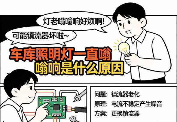 更换为静音LED车库照明灯后的效果 明亮安静的环境