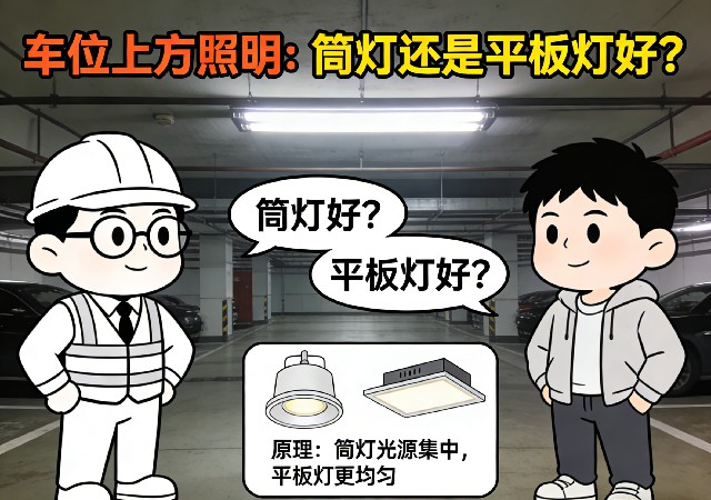 车位照明实际效果对比图